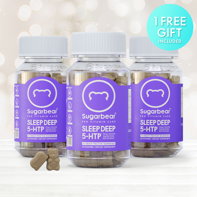 Sugarbear Sleep Deep 5‑HTP Vitamins - 3 Month Pack + Free Gift